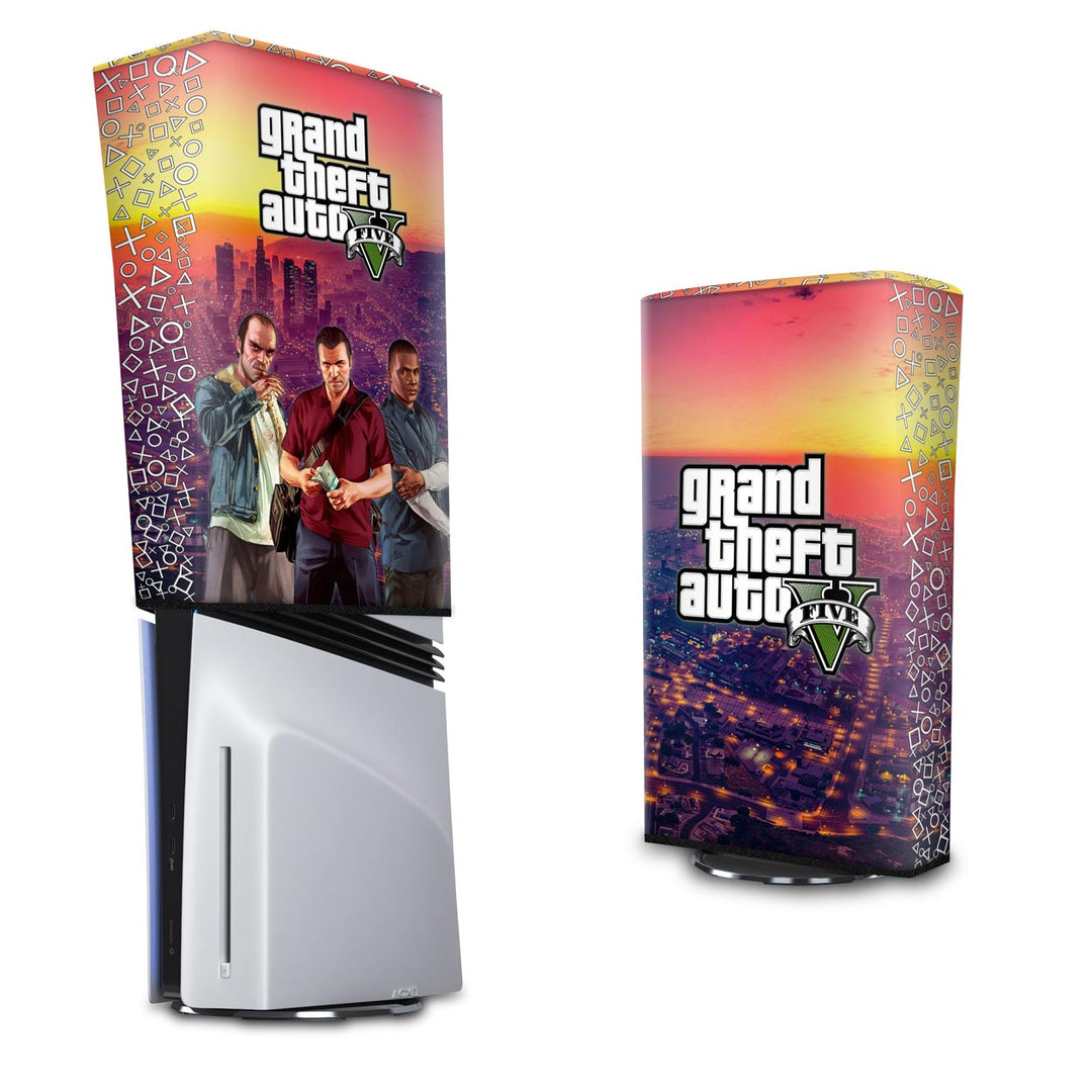 Capa Anti Poeira PS5 Pro Vertical - GTA V - Pop Arte Skins