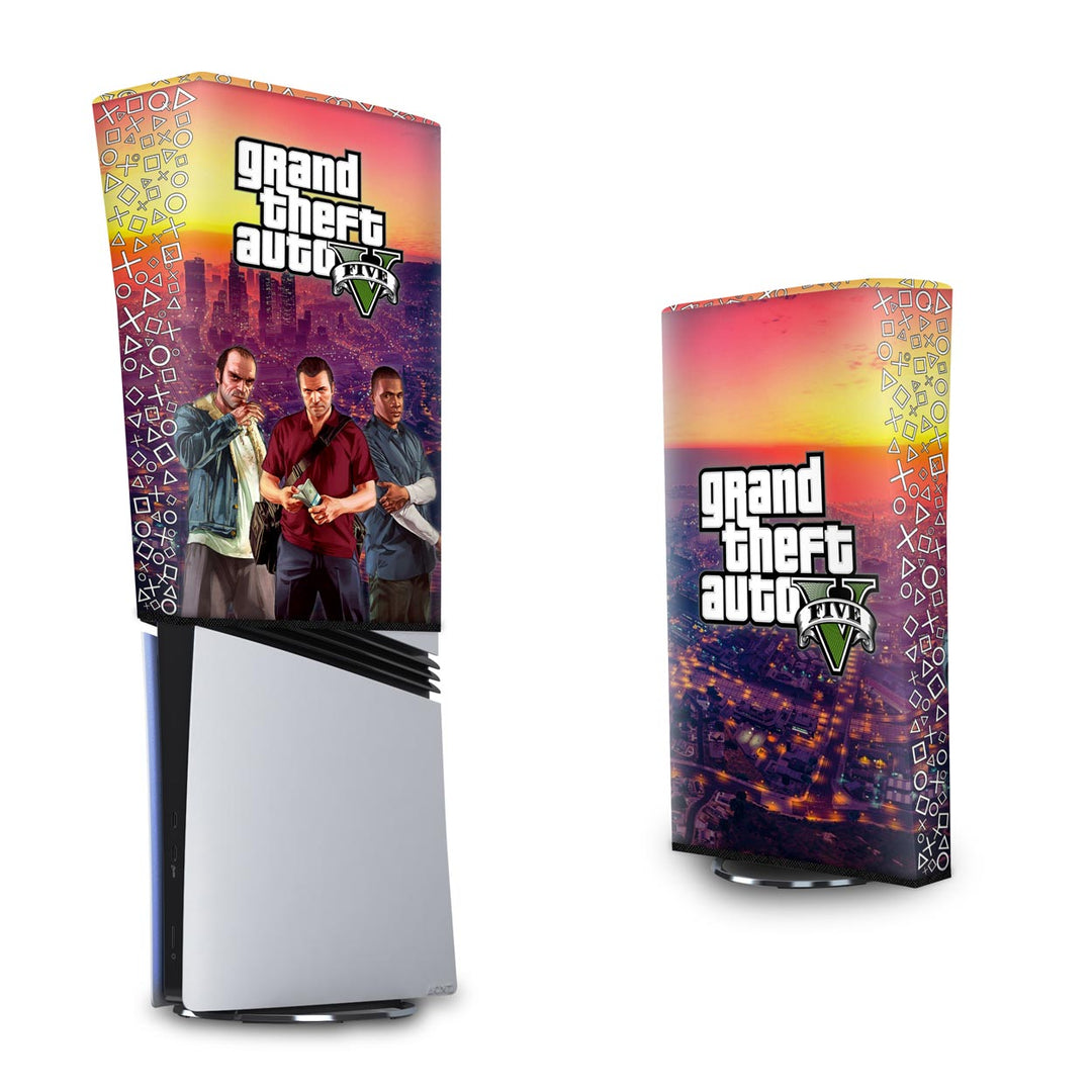 Capa Anti Poeira PS5 Pro Vertical - GTA V - Pop Arte Skins - foto 3