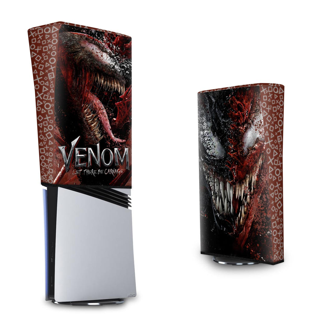 Capa Anti Poeira PS5 Pro Vertical - Venom Tempo de Carnificina - Pop Arte Skins - foto 3