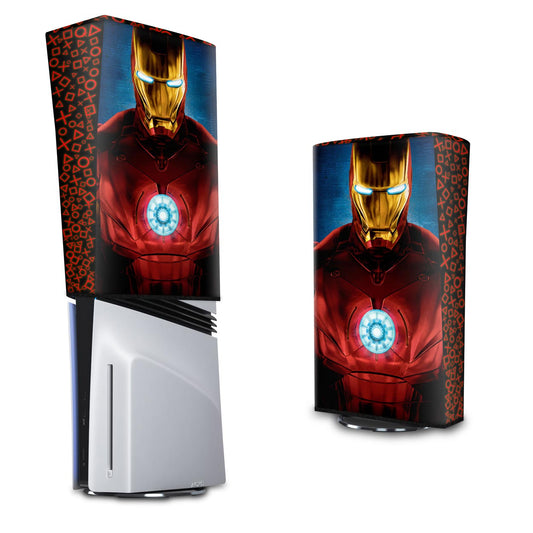 Capa Anti Poeira PS5 Pro Vertical - Iron Man Homem De Ferro