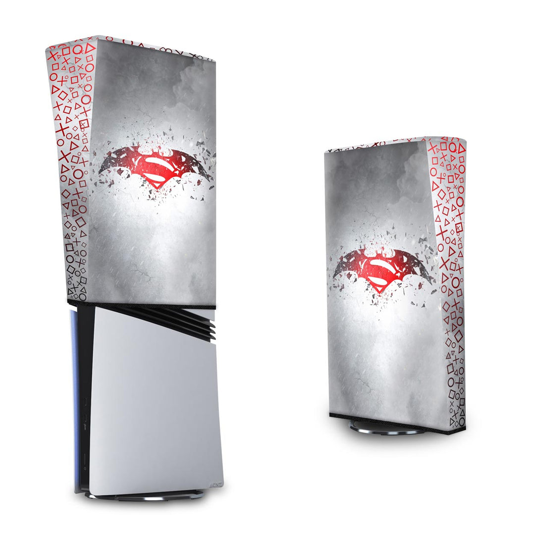 Capa Anti Poeira PS5 Pro Vertical - Batman Vs Superman Logo - Pop Arte Skins - foto 3