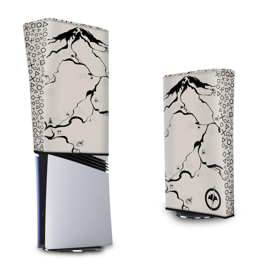 Capa Anti Poeira PS5 Pro Vertical - Ghost Of Yotei - Pop Arte Skins - foto 3
