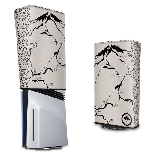 Capa Anti Poeira PS5 Pro Vertical - Ghost Of Yotei