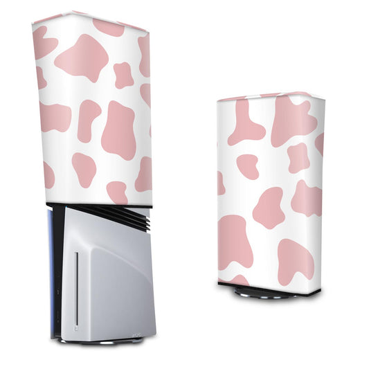 Capa Anti Poeira PS5 Pro Vertical - Vaquinha Rosa