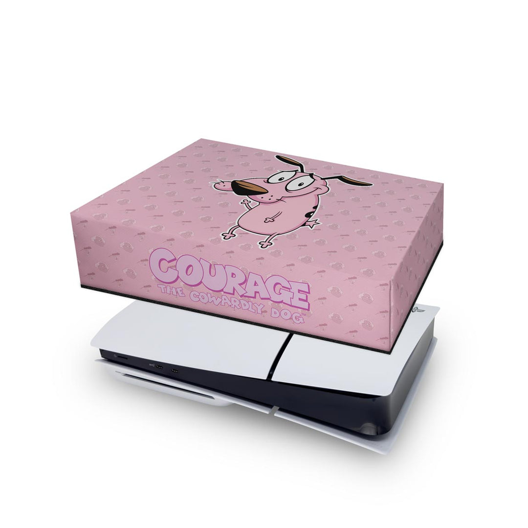 Capa Anti Poeira PS5 Slim Horizontal - Coragem: O Cão Covarde - Pop Arte Skins