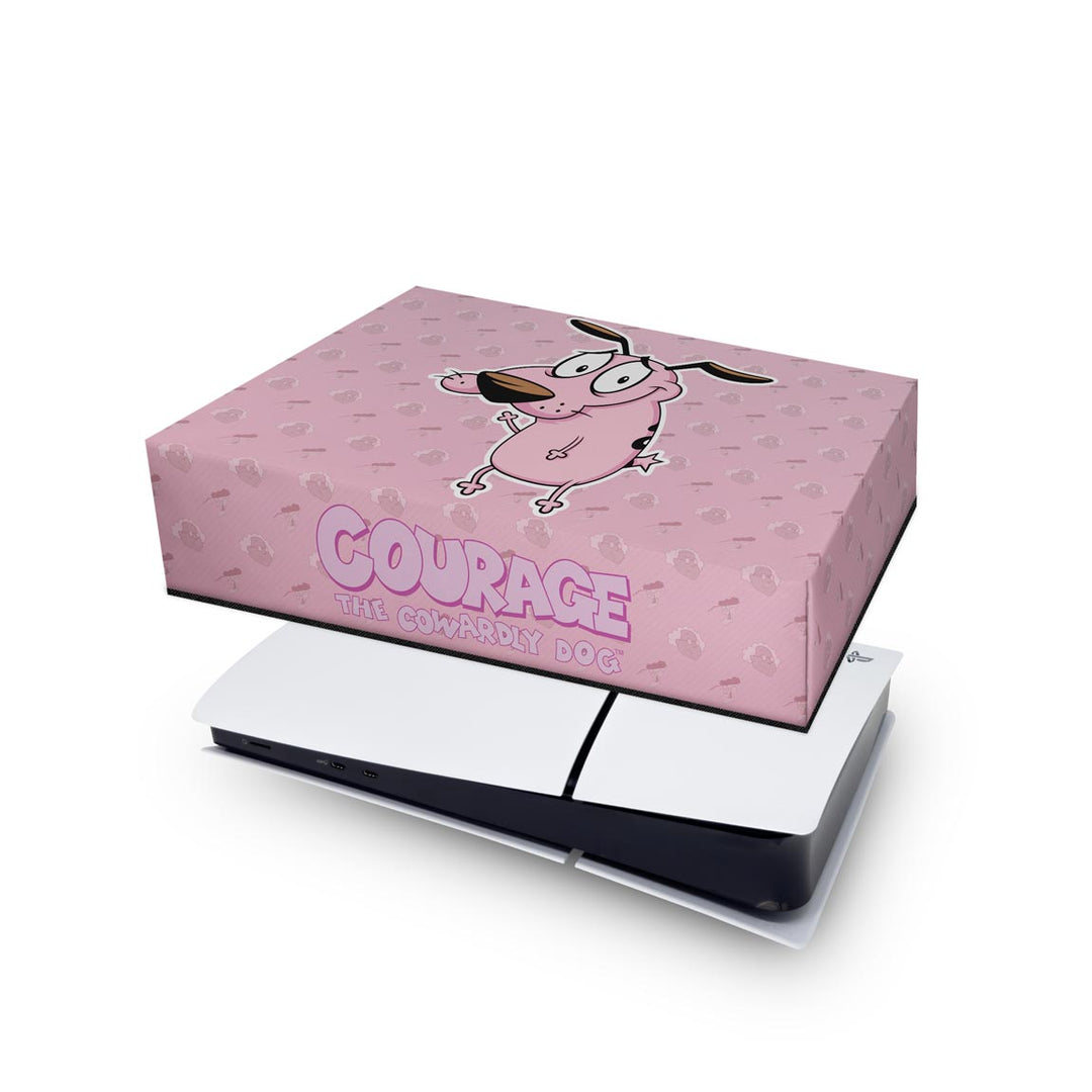Capa Anti Poeira PS5 Slim Horizontal - Coragem: O Cão Covarde - Pop Arte Skins - foto 4