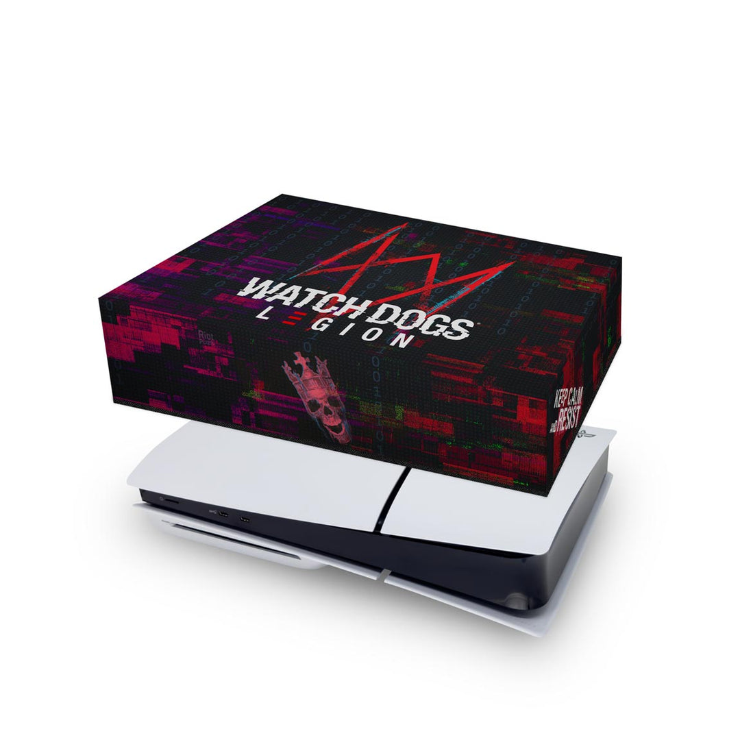 Capa Anti Poeira PS5 Slim Horizontal - Watch Dogs Legion - Pop Arte Skins
