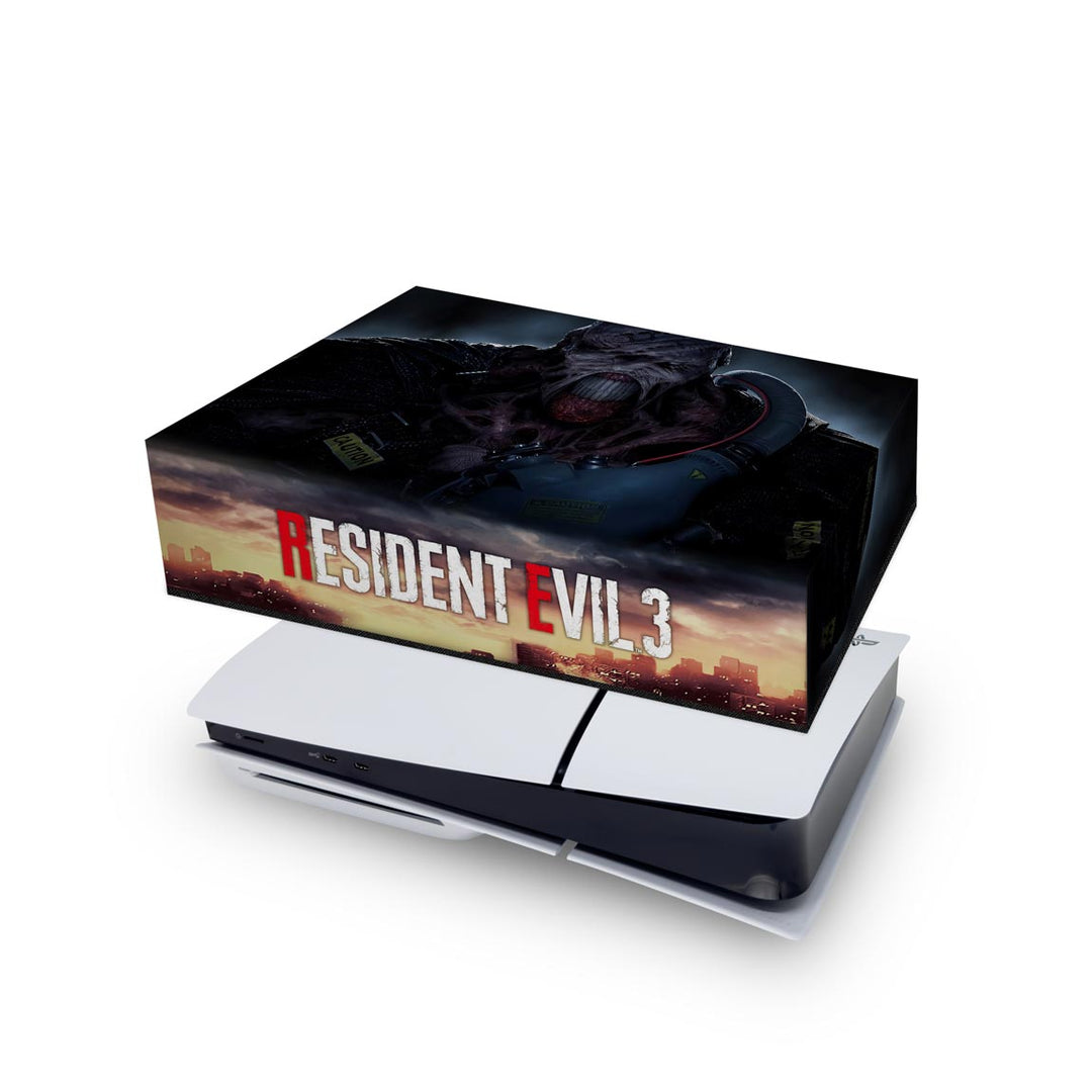 Capa Anti Poeira PS5 Slim Horizontal - Resident Evil 3 Remake - Pop Arte Skins