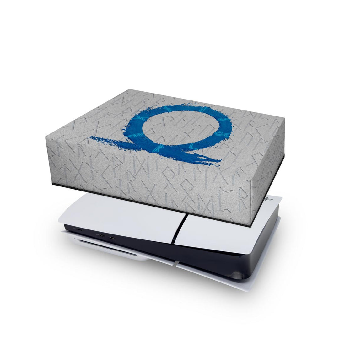 Capa Anti Poeira PS5 Slim Horizontal - God Of War Ragnarok - Pop Arte Skins