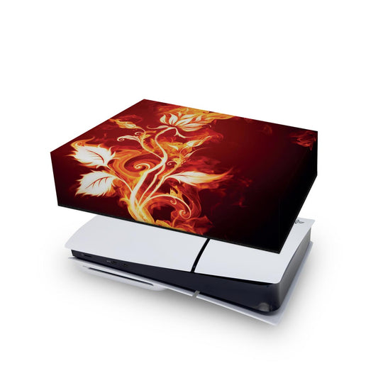Capa Anti Poeira PS5 Slim Horizontal - Fire Flower