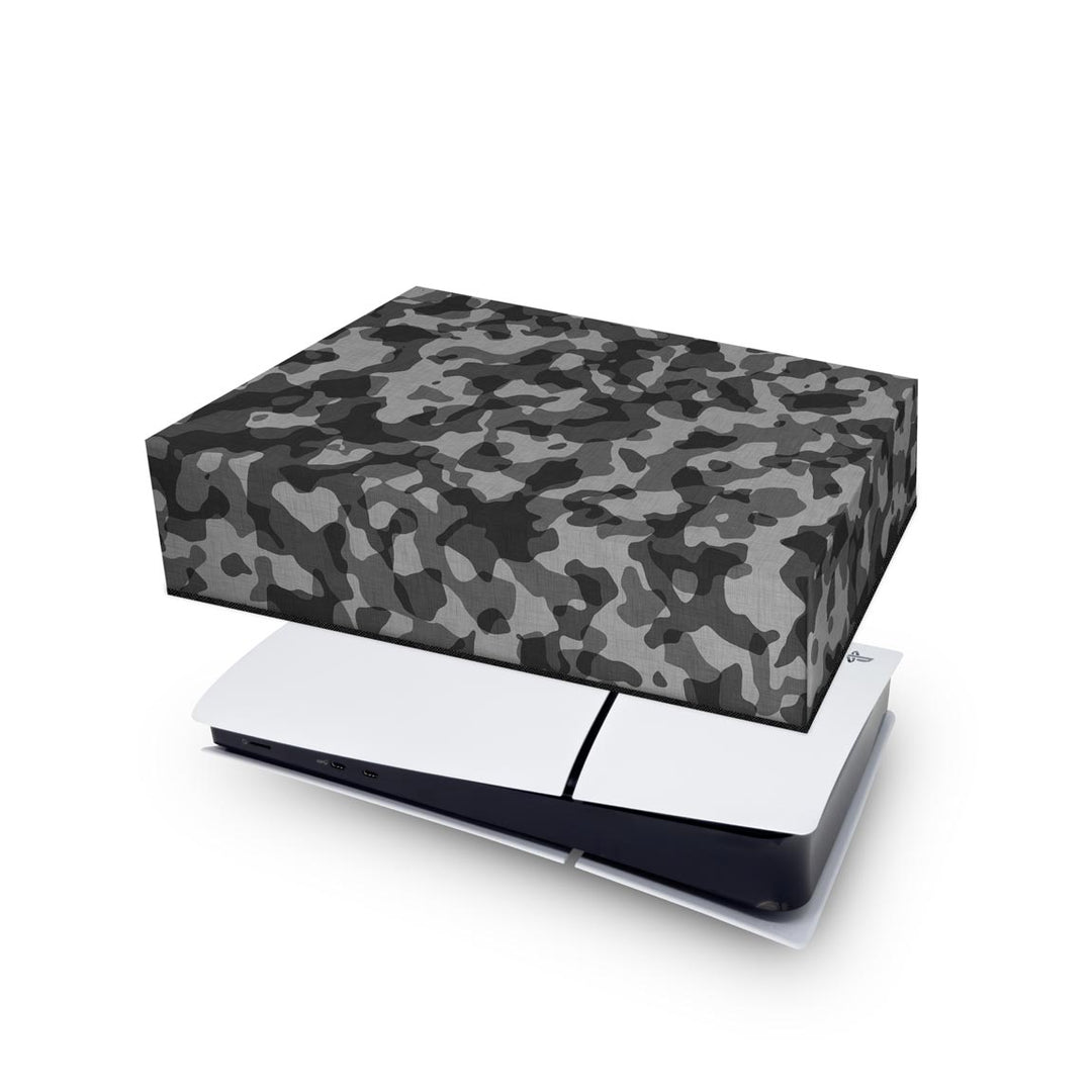 Capa Anti Poeira PS5 Slim Horizontal - Camuflado Cinza - Pop Arte Skins - foto 4