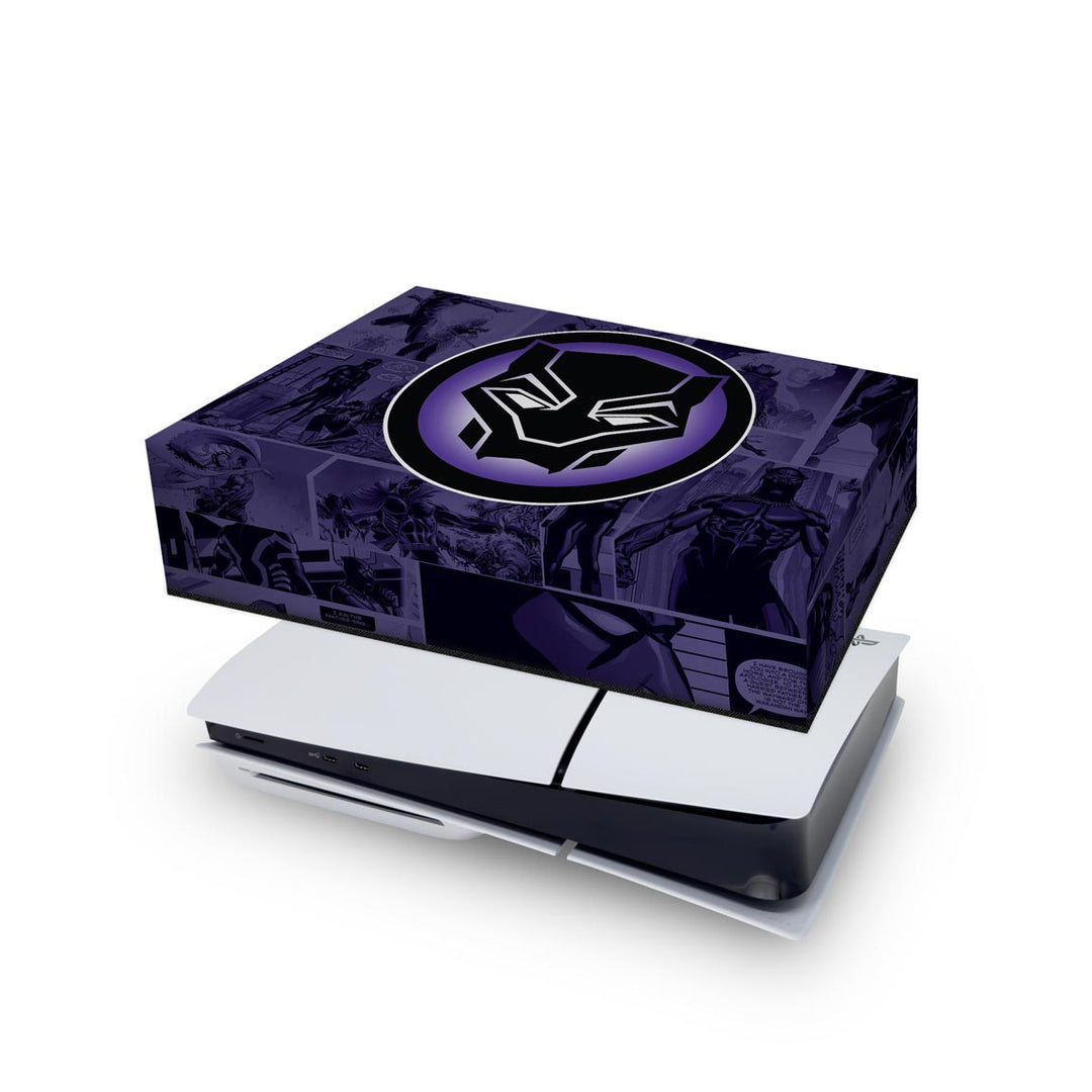Capa Anti Poeira PS5 Slim Horizontal - Pantera Negra Comics - Pop Arte Skins