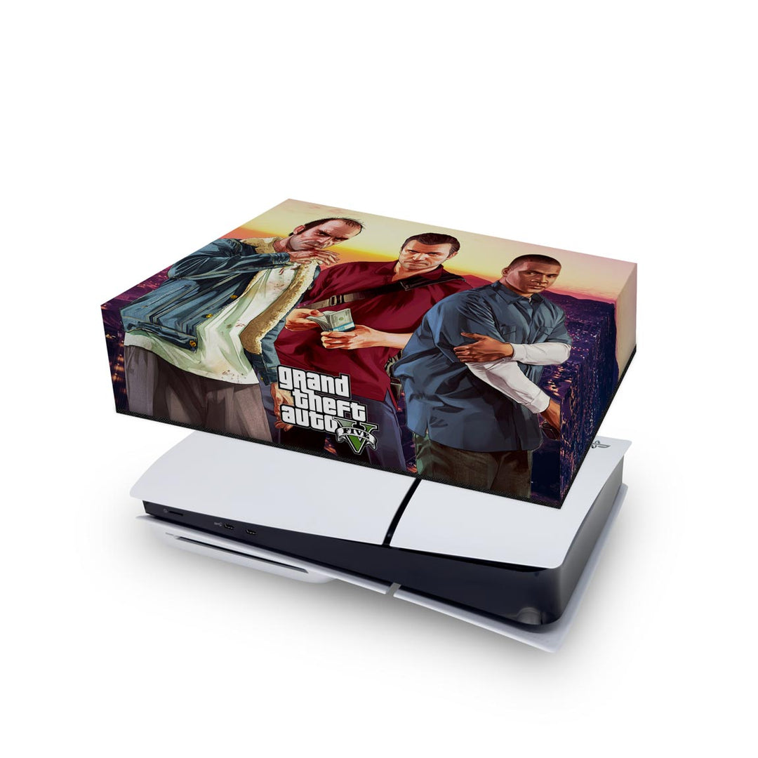 Capa Anti Poeira PS5 Slim Horizontal - GTA V - Pop Arte Skins