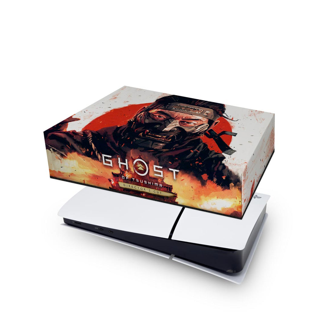Capa Anti Poeira PS5 Slim Horizontal - Ghost Of Tsushima Director's Cut - Pop Arte Skins - foto 4