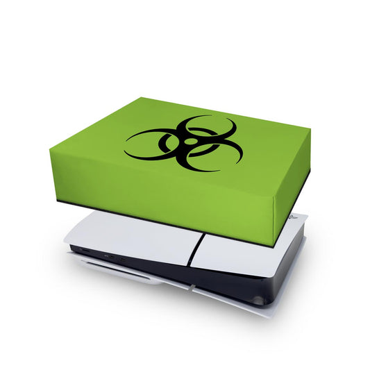 Capa Anti Poeira PS5 Slim Horizontal - Biohazard Radioativo
