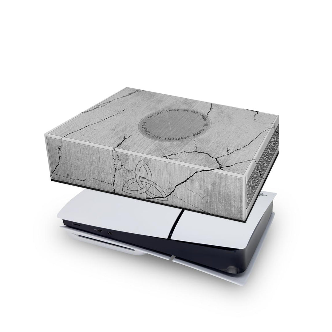 Capa Anti Poeira PS5 Slim Horizontal - Mjolnir Thor Amor e Trovão - Pop Arte Skins