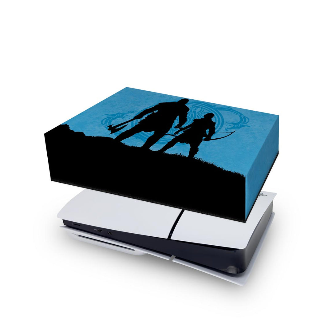 Capa Anti Poeira PS5 Slim Horizontal - God of War Ragnarok Edition - Pop Arte Skins