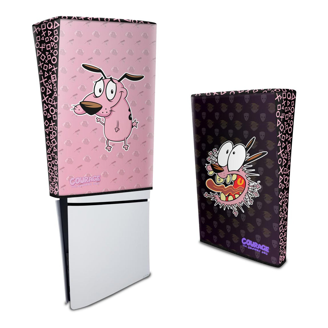 Capa Anti Poeira PS5 Slim Vertical - Coragem: O Cão Covarde - Pop Arte Skins - foto 3