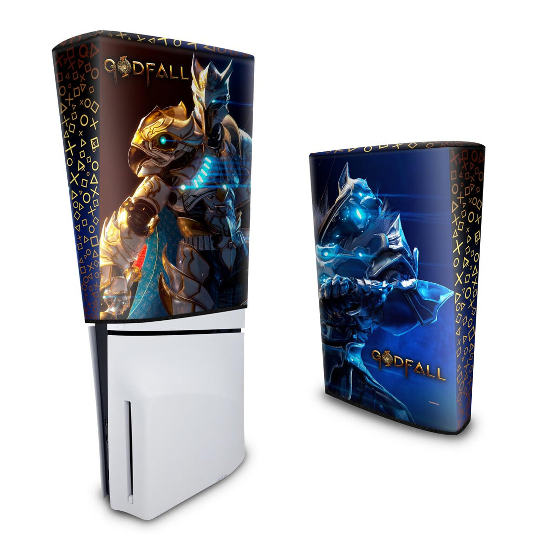 Capa Anti Poeira PS5 Slim Vertical - Godfall - Pop Arte Skins