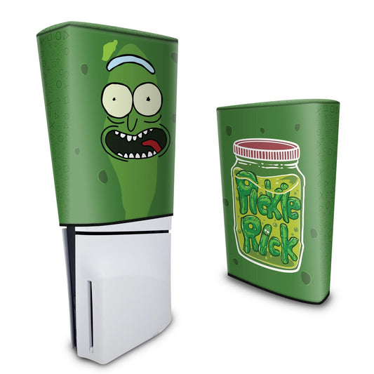 Capa Anti Poeira PS5 Slim Vertical - Pickle Rick And Morty