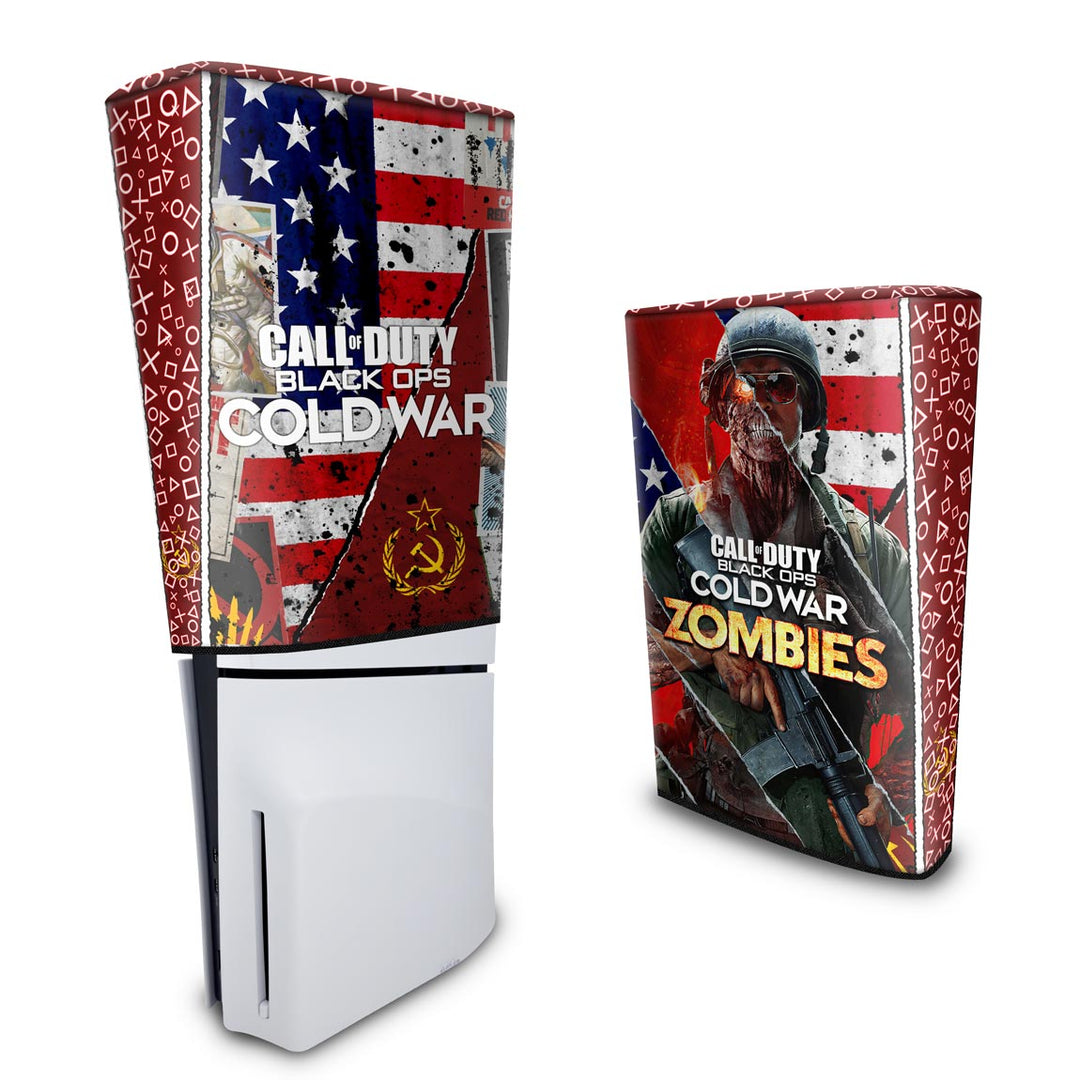 Capa Anti Poeira PS5 Slim Vertical - Call Of Duty Cold War - Pop Arte Skins