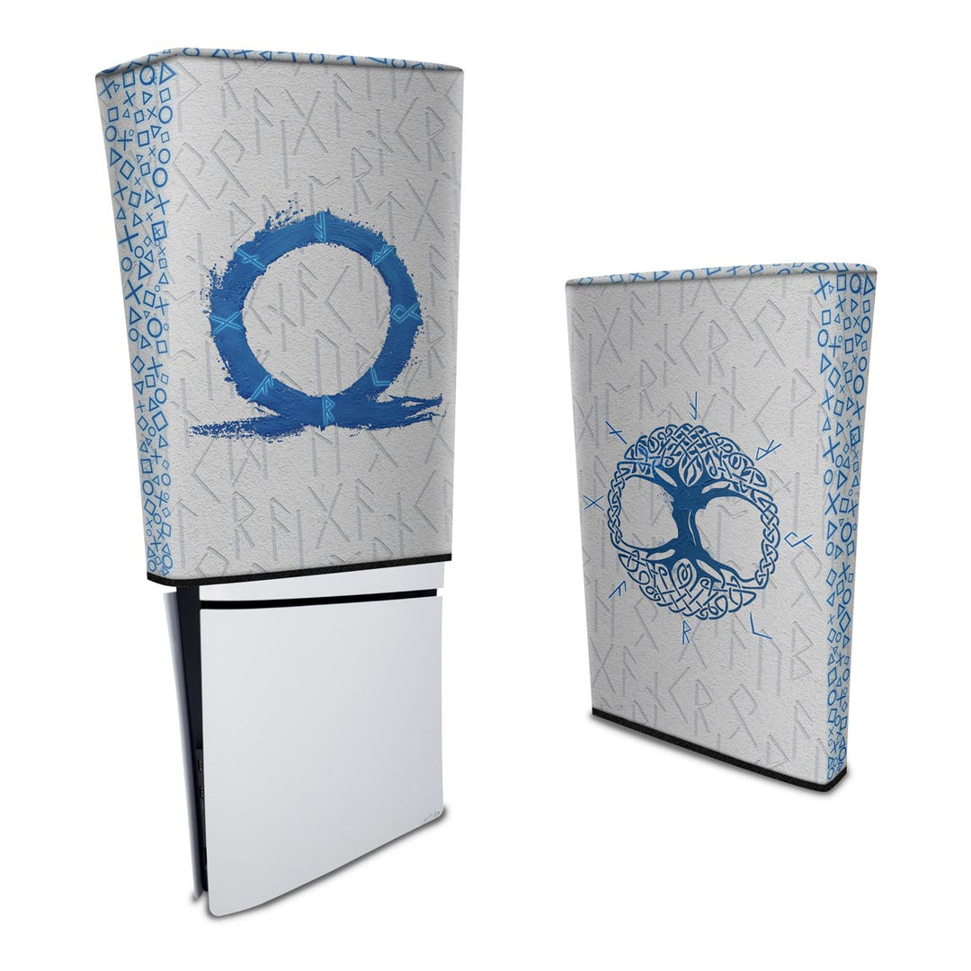 Capa Anti Poeira PS5 Slim Vertical - God Of War Ragnarok - Pop Arte Skins - foto 3