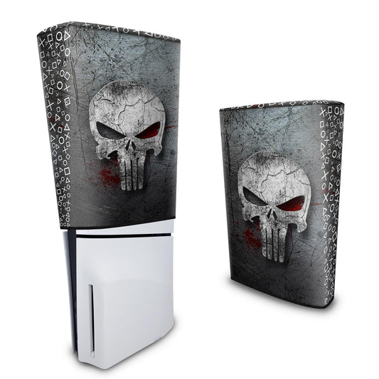 Capa Anti Poeira PS5 Slim Vertical - The Punisher Justiceiro