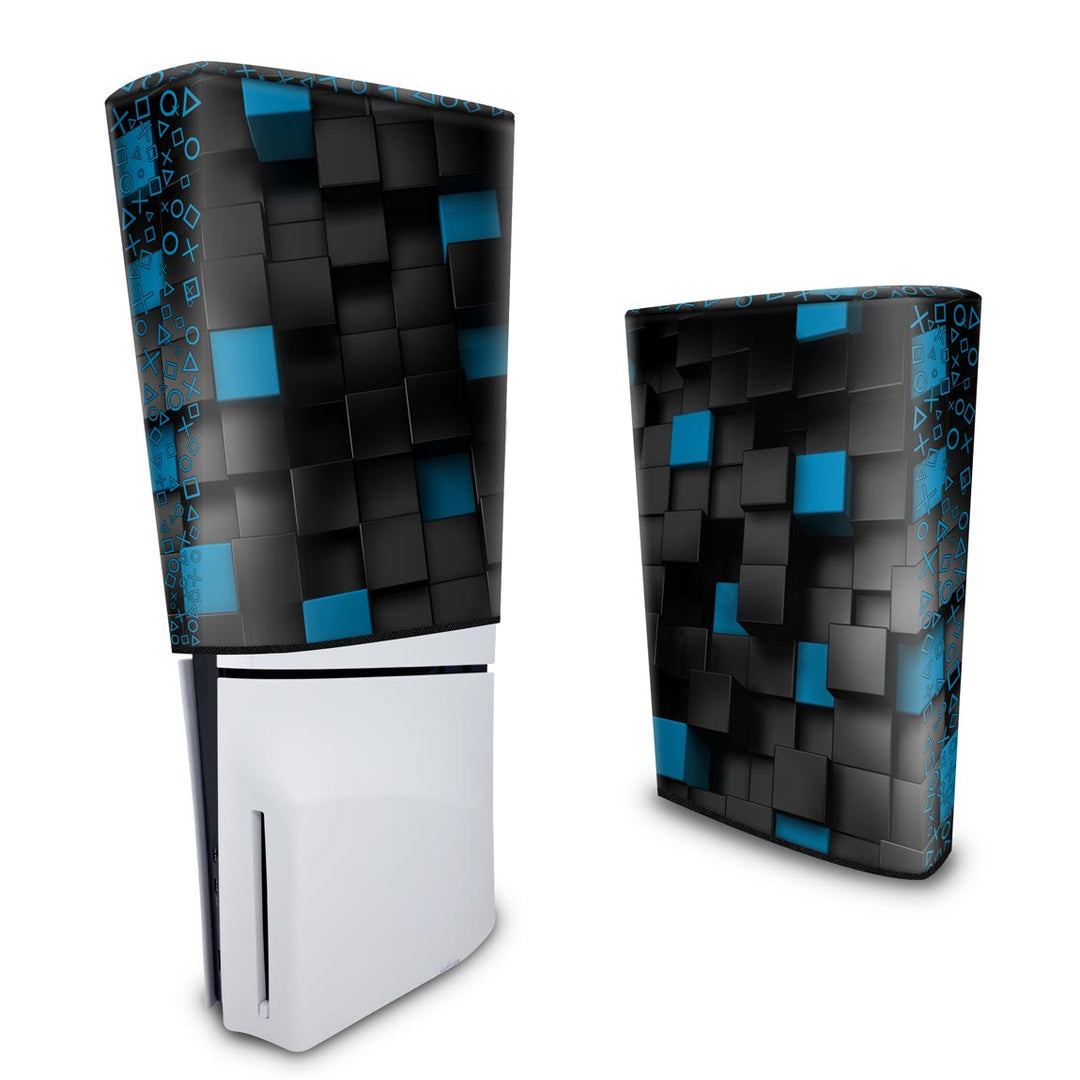 Capa Anti Poeira PS5 Slim Vertical - Cubos - Pop Arte Skins