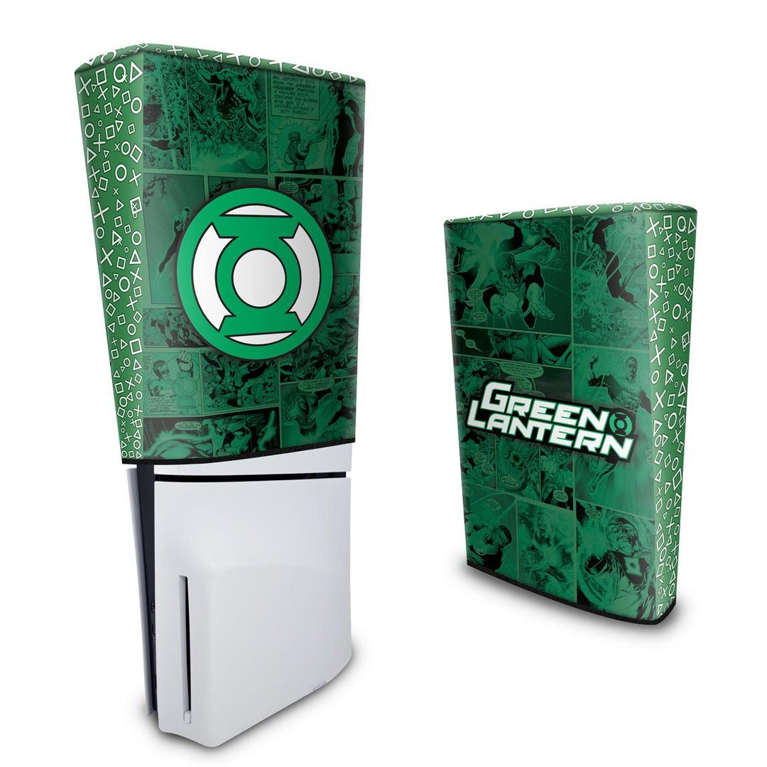 Capa Anti Poeira PS5 Slim Vertical - Lanterna Verde Comics - Pop Arte Skins