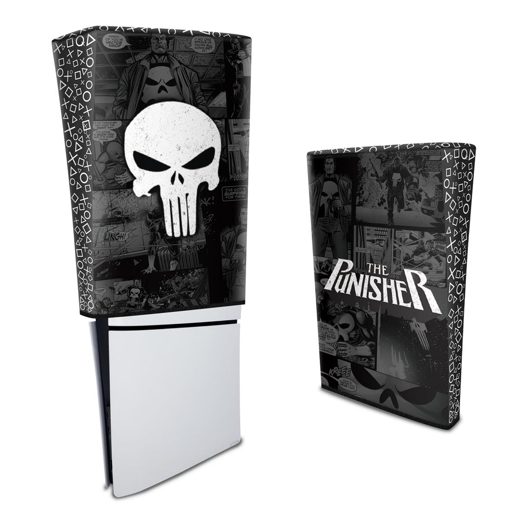 Capa Anti Poeira PS5 Slim Vertical - The Punisher Justiceiro Comics - Pop Arte Skins - foto 3