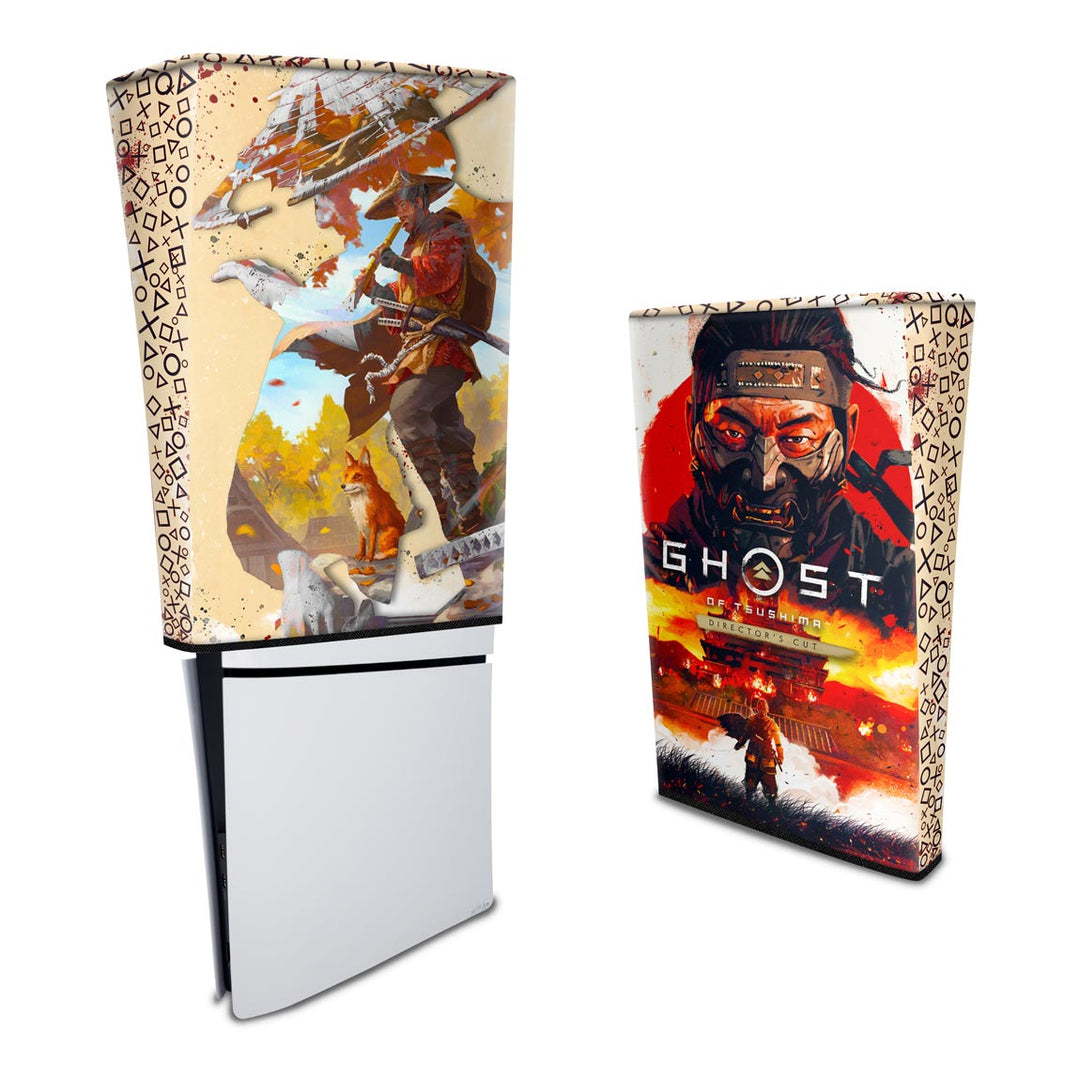 Capa Anti Poeira PS5 Slim Vertical - Ghost Of Tsushima Director's Cut - Pop Arte Skins - foto 3