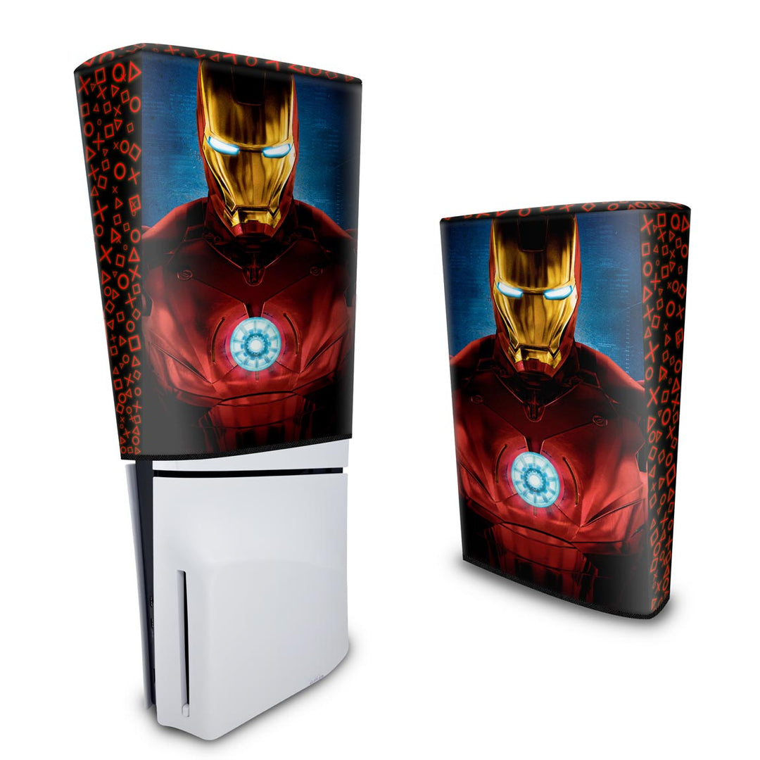 Capa Anti Poeira PS5 Slim Vertical - Iron Man Homem De Ferro - Pop Arte Skins