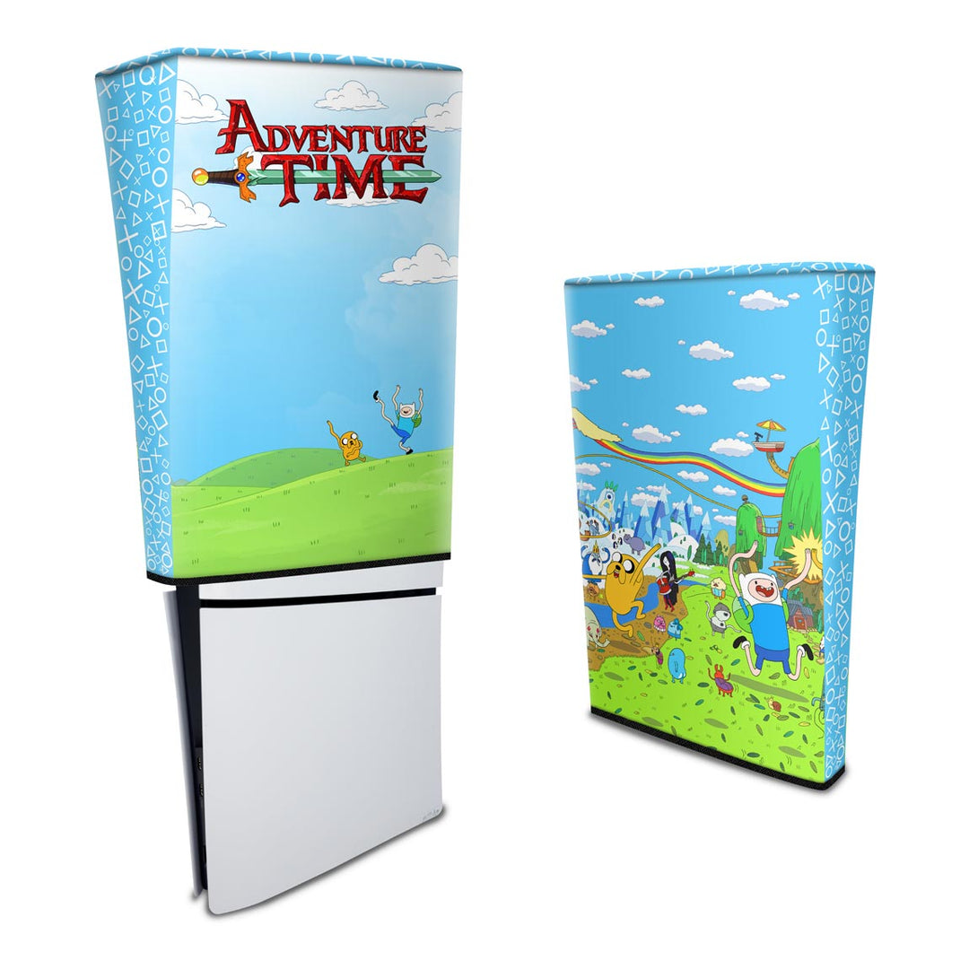 Capa Anti Poeira PS5 Slim Vertical - Hora de Aventura - Pop Arte Skins - foto 3