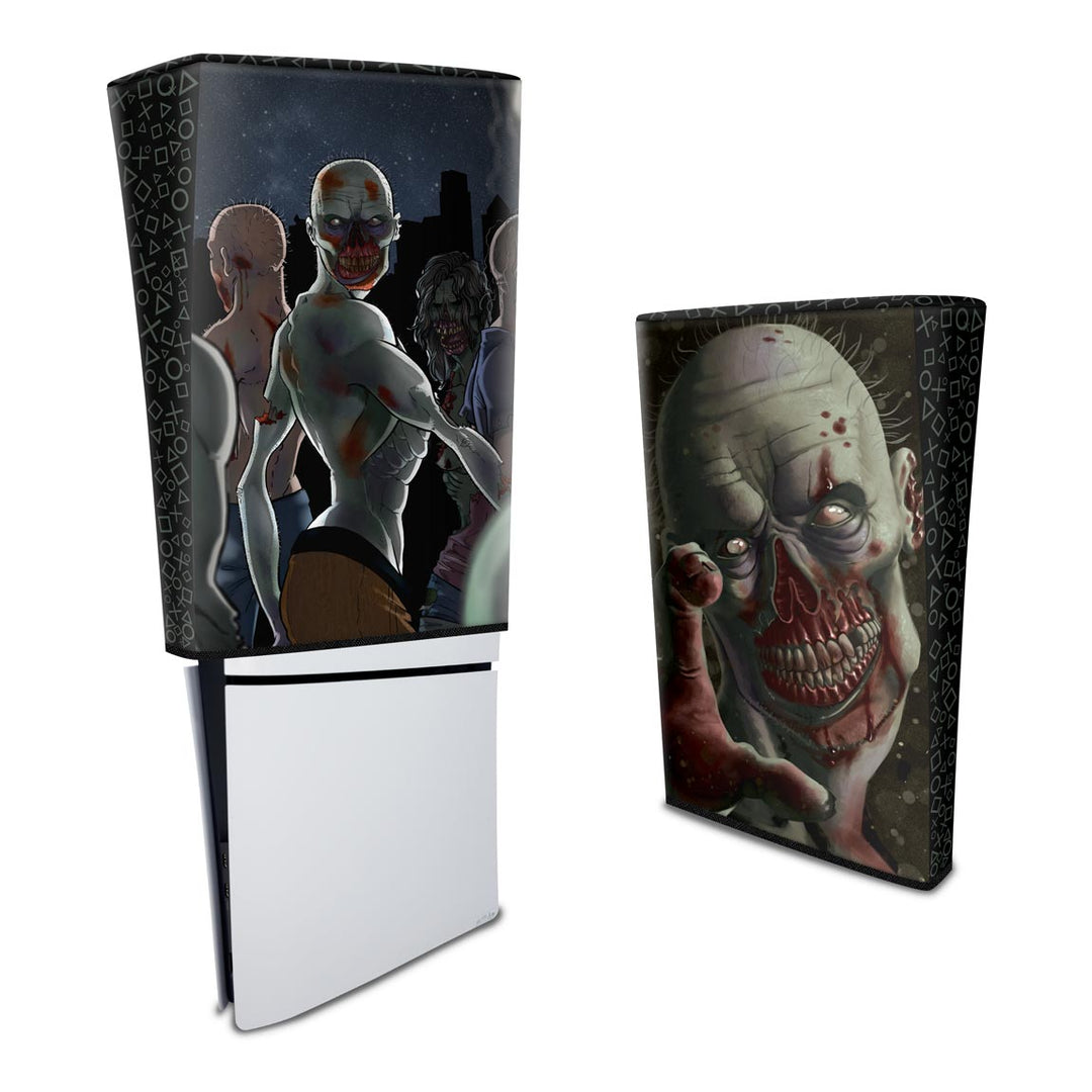 Capa Anti Poeira PS5 Slim Vertical - Zombie Zumbi The Walking - Pop Arte Skins - foto 3