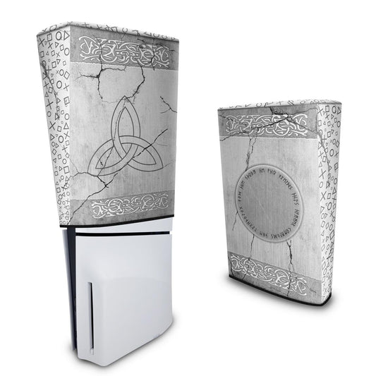 Capa Anti Poeira PS5 Slim Vertical - Mjolnir Thor Amor e Trovão