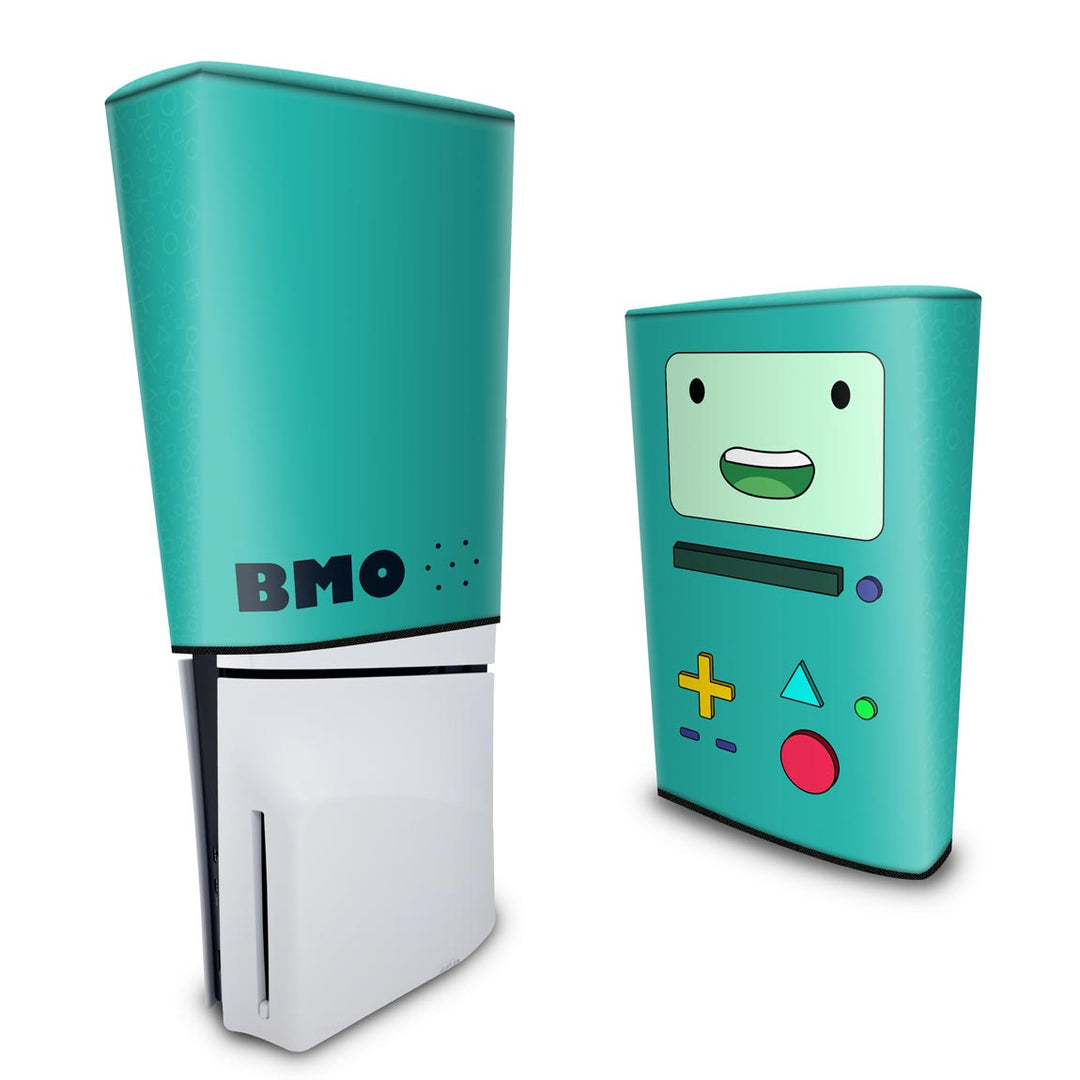 Capa Anti Poeira PS5 Slim Vertical - BMO Hora de Aventura - Pop Arte Skins