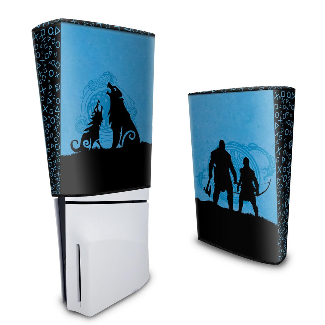 Capa Anti Poeira PS5 Slim Vertical - God of War Ragnarok Edition - Pop Arte Skins