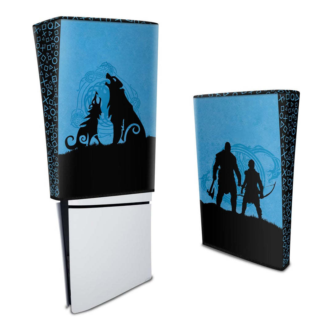 Capa Anti Poeira PS5 Slim Vertical - God of War Ragnarok Edition - Pop Arte Skins - foto 3