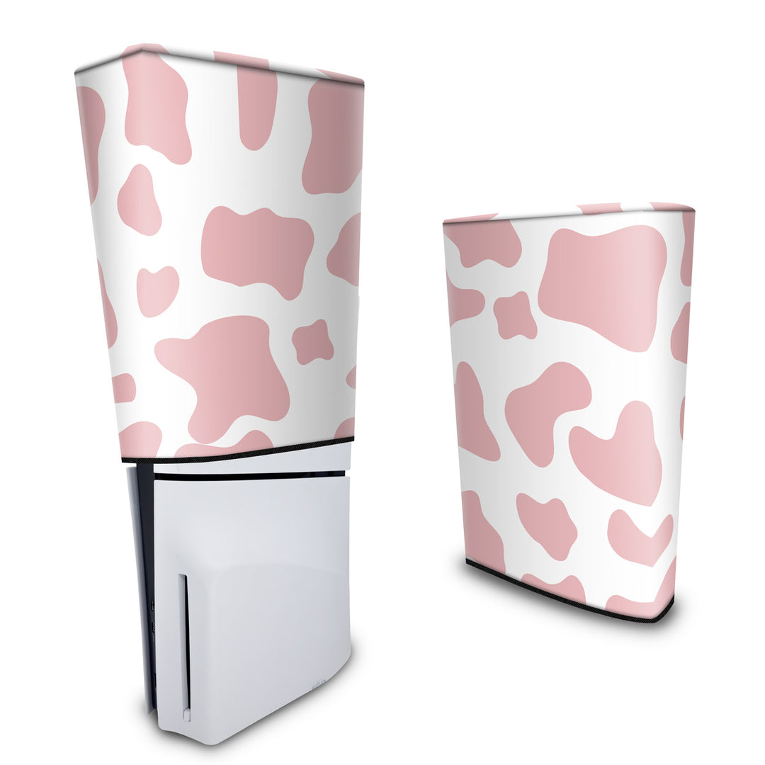 Capa Anti Poeira PS5 Slim Vertical - Vaquinha Rosa - Pop Arte Skins