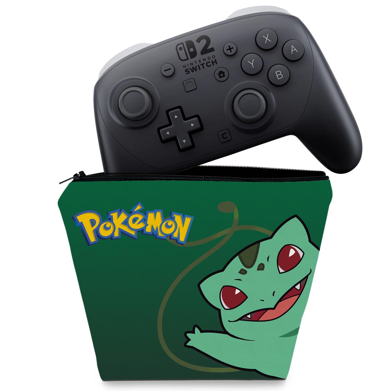 Capa Case Nintendo Switch 2 Pro Controle - Pokémon Bulbasaur