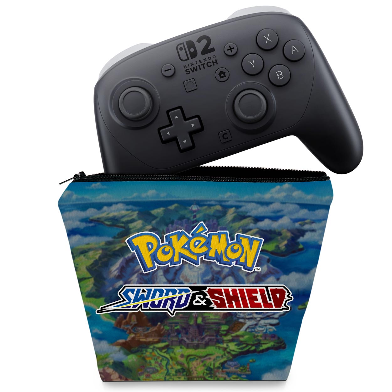 Capa Case Nintendo Switch 2 Pro Controle - Pokémon Sword And Shield
