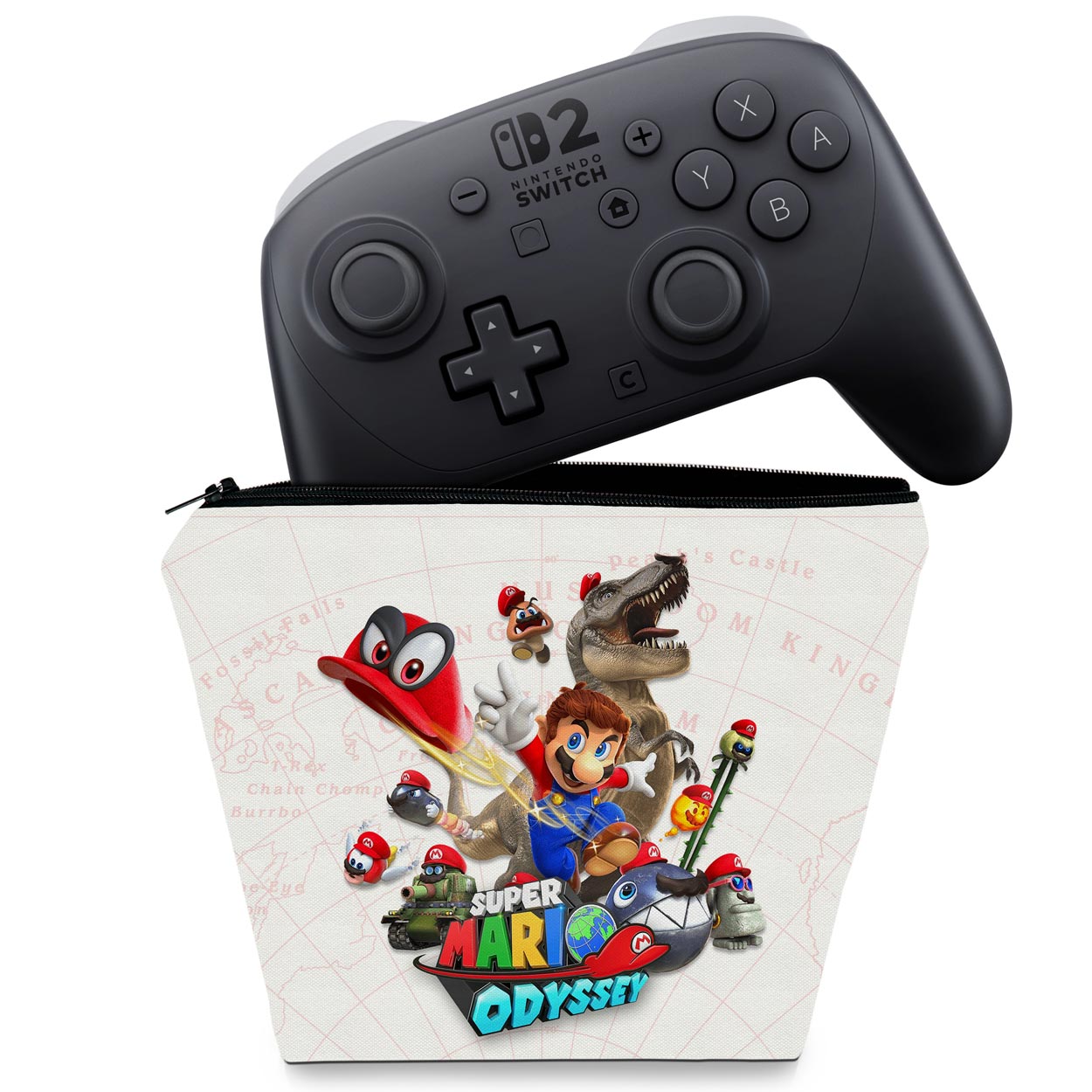Capa Case Nintendo Switch 2 Pro Controle - Super Mario Odyssey