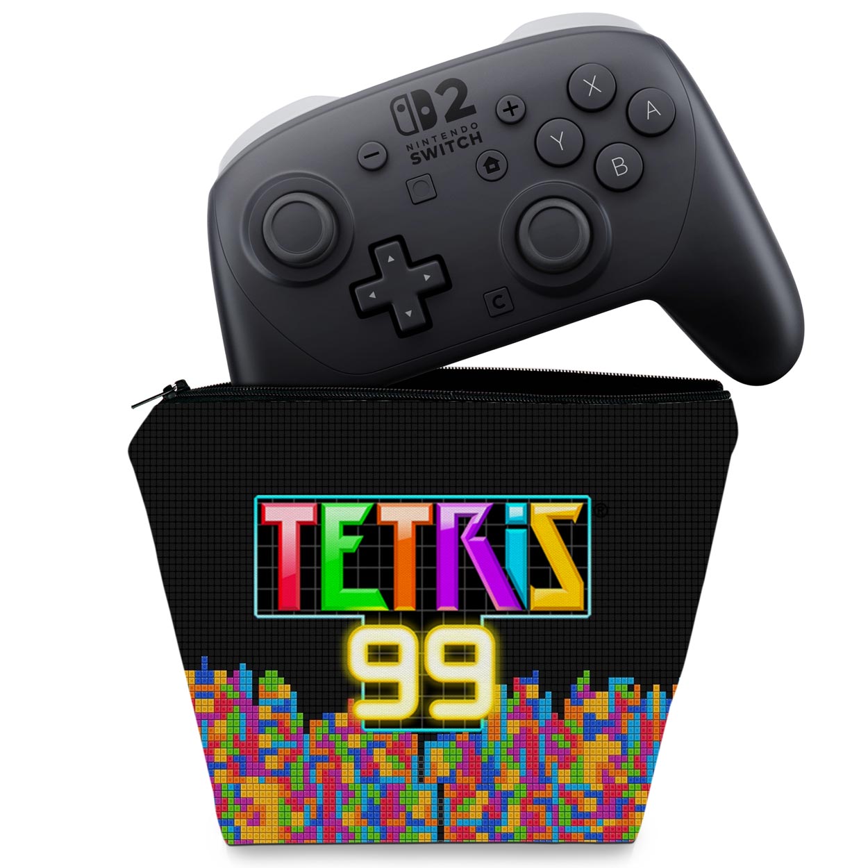 Capa Case Nintendo Switch 2 Pro Controle - Tetris 99