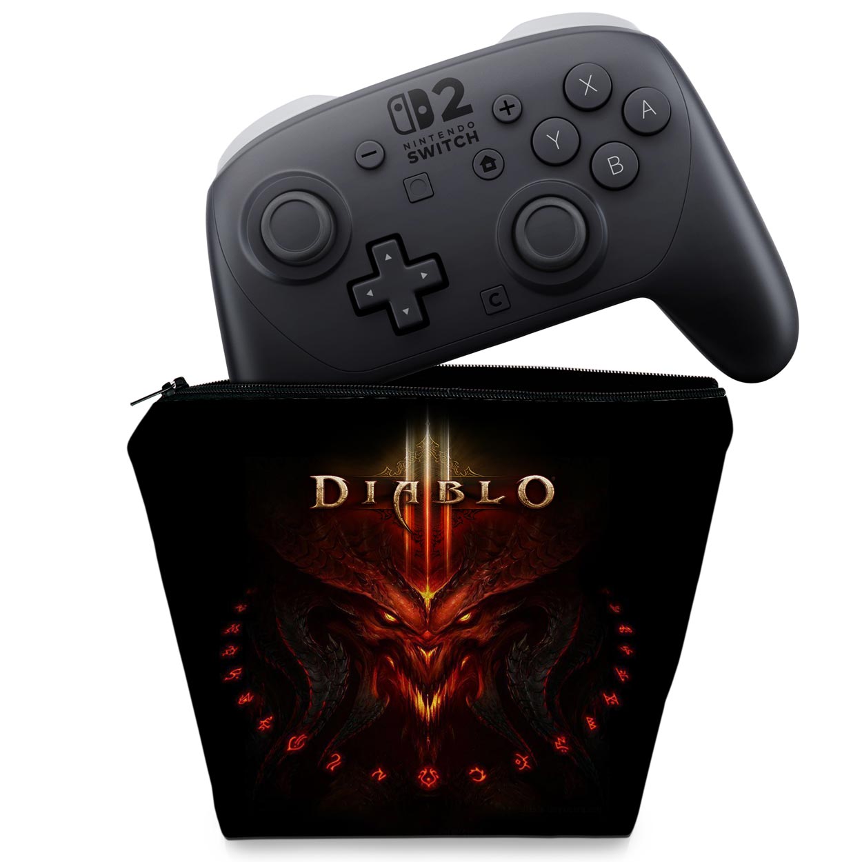 Capa Case Nintendo Switch 2 Pro Controle - Diablo Iii