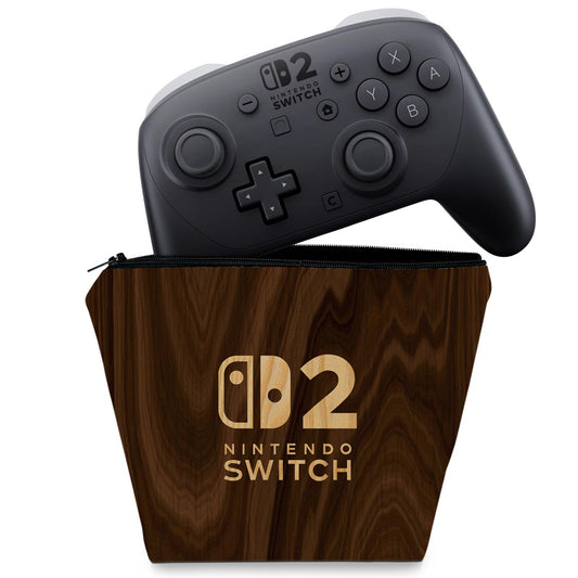 Capa Case Nintendo Switch 2 Pro Controle - Madeira