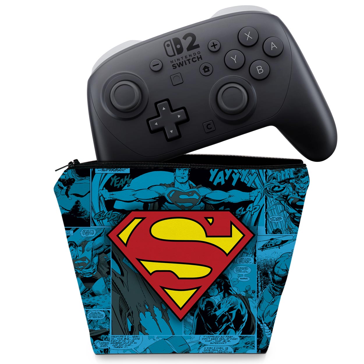 Capa Case Nintendo Switch 2 Pro Controle - Superman Comics