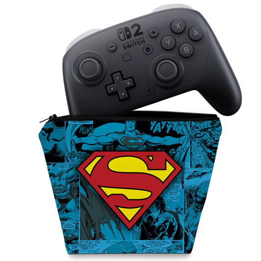 Capa Case Nintendo Switch 2 Pro Controle - Superman Comics