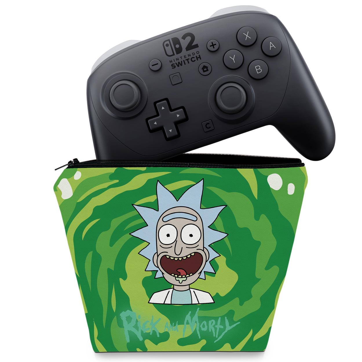 Capa Case Nintendo Switch 2 Pro Controle - Rick And Morty