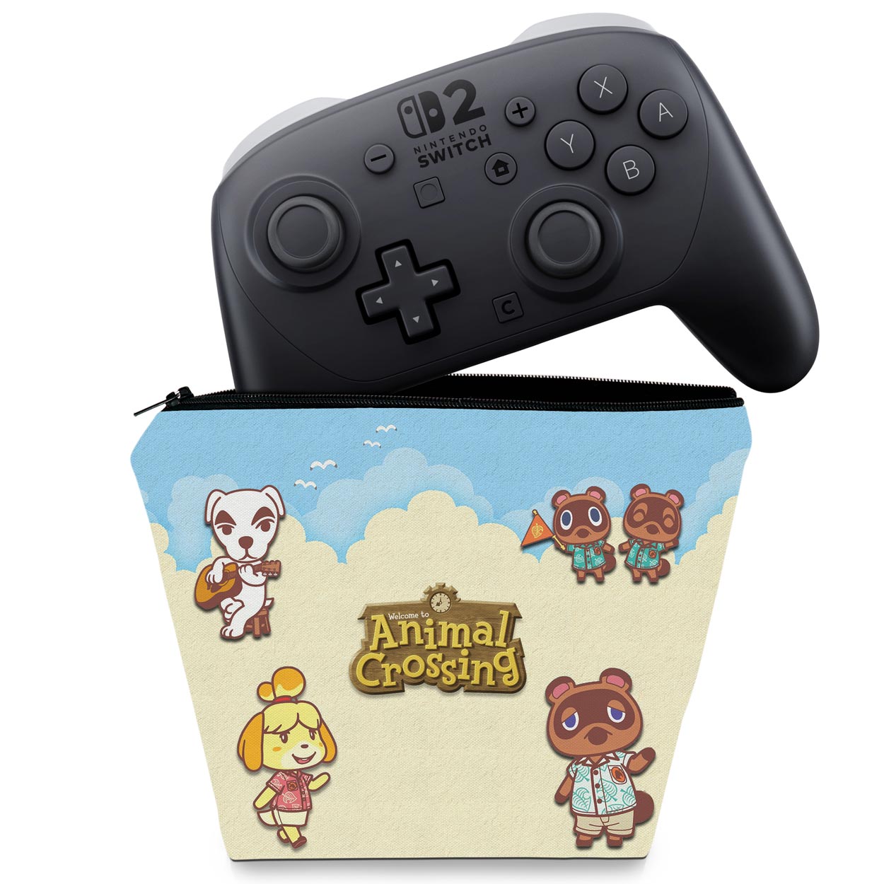 Capa Case Nintendo Switch 2 Pro Controle - Animal Crossing