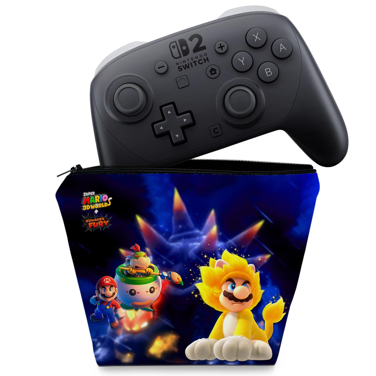 Capa Case Nintendo Switch 2 Pro Controle - Bowser s Fury